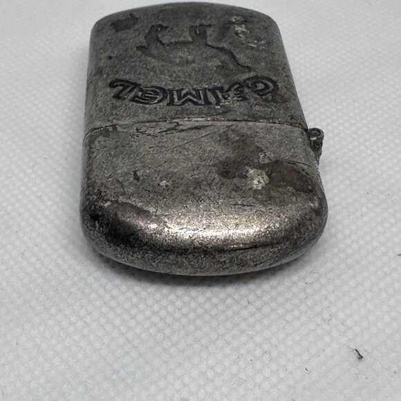 Vintage Camel Metal Flip Top Lighter Engraved Camel Logo & Patina Finish - Picture 2 of 8